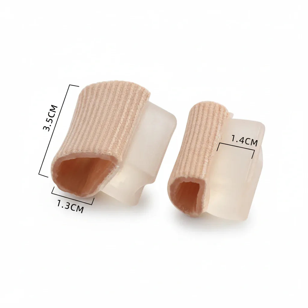 Séparateur d'orteils pour hallux valgus avec protection souple et mesures.