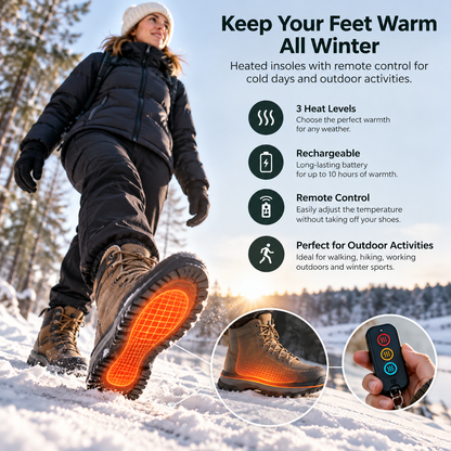Semelles chauffantes électriques avec télécommande pour des pieds bien au chaud