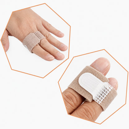 Protège-doigt réutilisable avec fixation auto-adhésive qui protège et stabilise le doigt en cas de blessures et d'irritations.