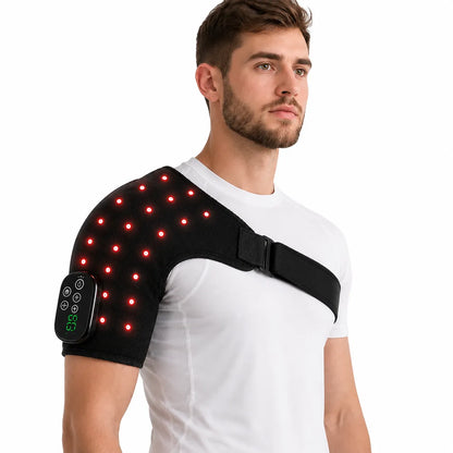 Ceinture d'épaule avec massage et lumière rouge dans un design réglable.