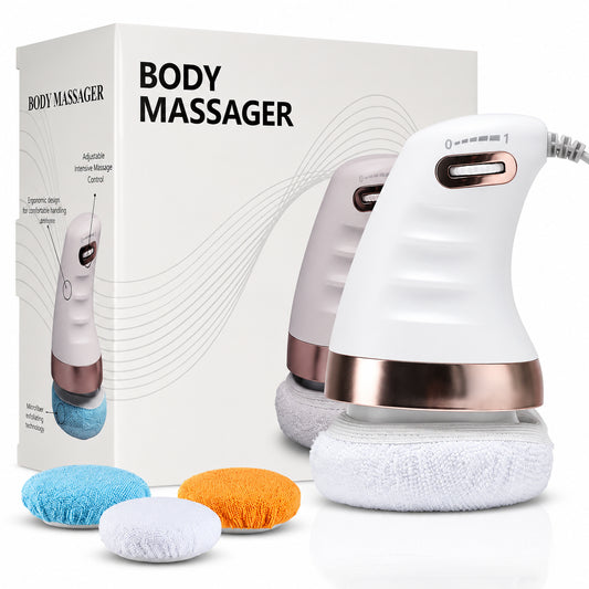 Appareil de massage à la cellulite avec housses de massage interchangeables et intensité réglable.