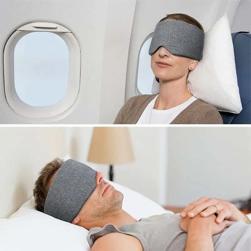 Sovmask som används för vila och sömn under resa