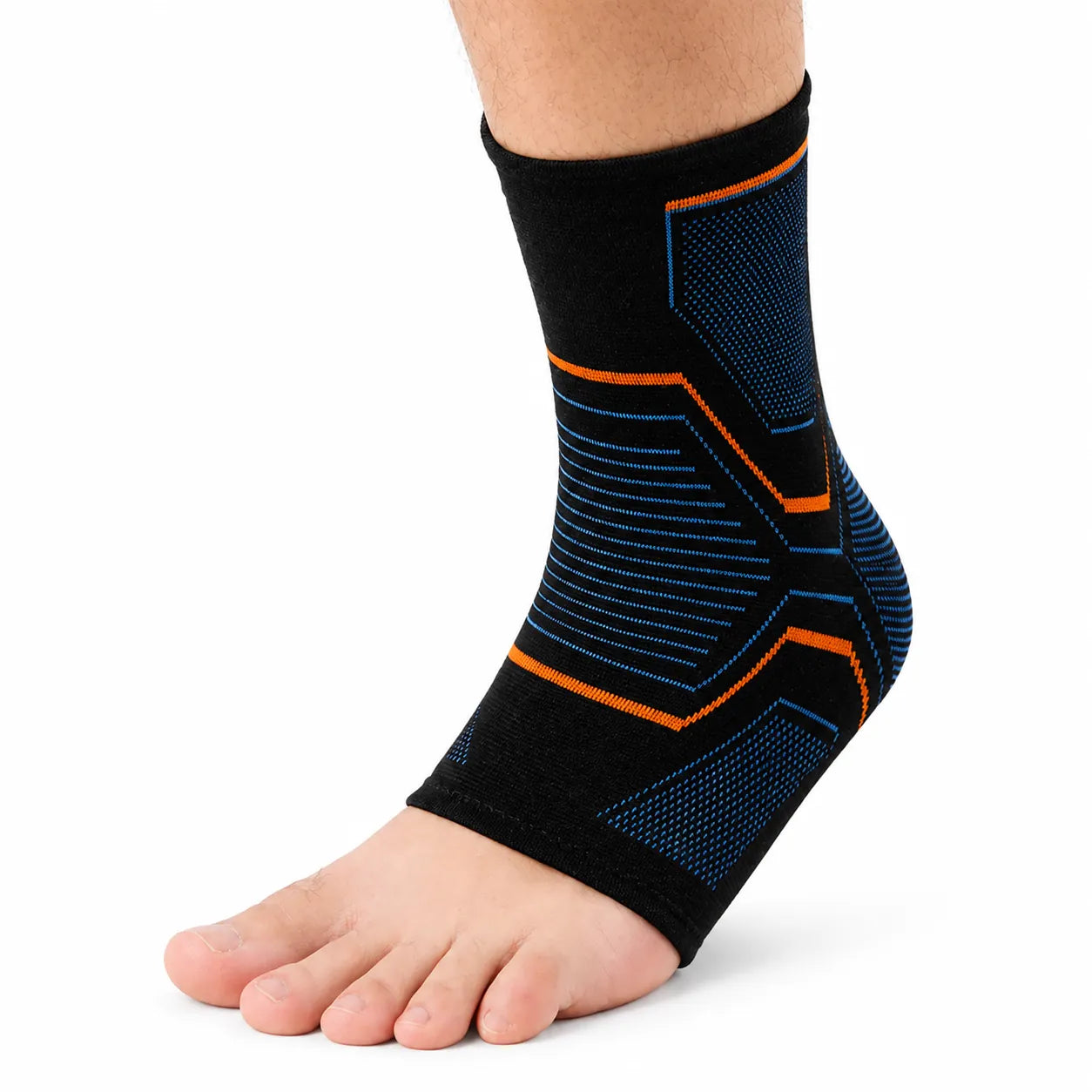 Chaussette de compression pour fasciite plantaire à compression ciblée offrant soutien, stabilité et soulagement de la cheville et de la voûte plantaire.
