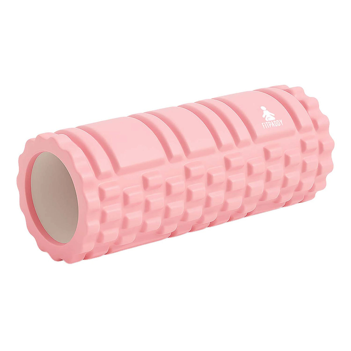Fitpaddy massagerulle Pink Edition liggande, med strukturerad yta