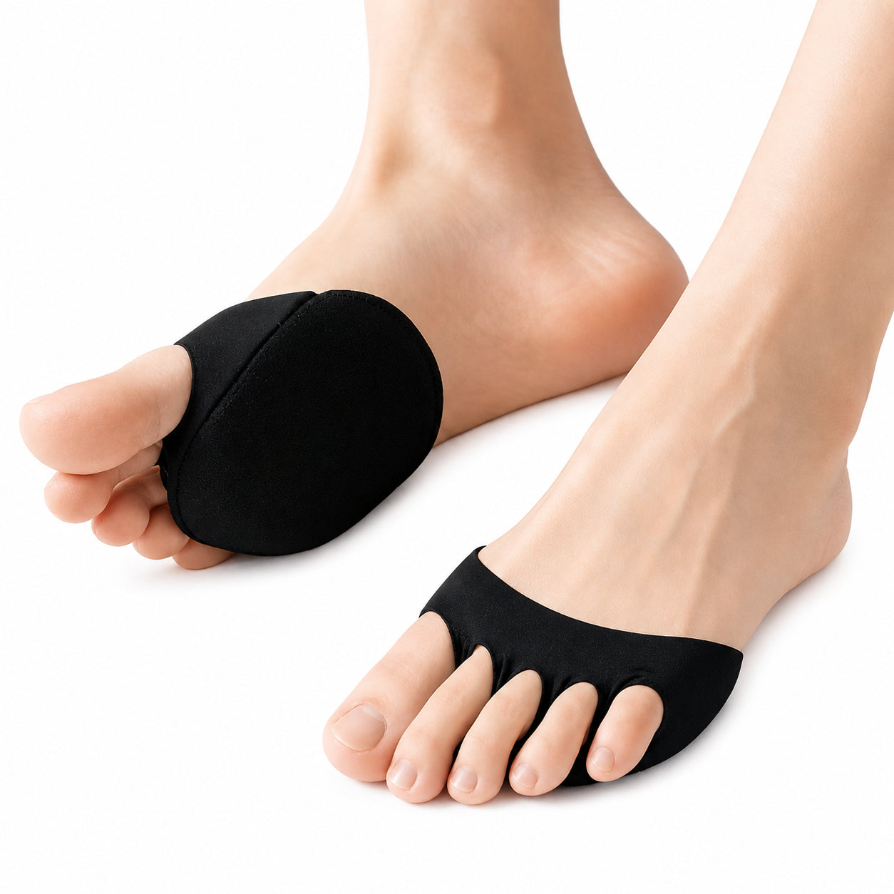Coussinet pour l'avant-pied avec cinq boucles pour orteils offrant amorti et soulagement sous l'avant-pied et réduisant la pression en marchant.