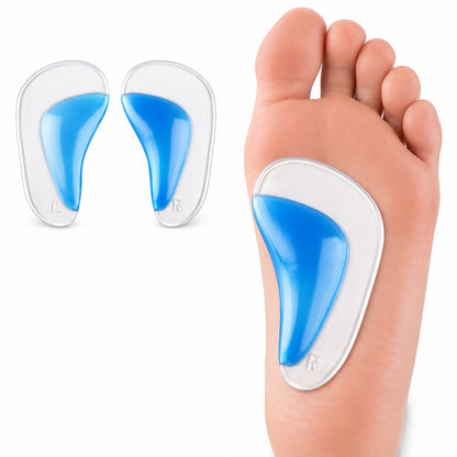 Demi-semelle en gel pour le soutien contre la pronation et le soulagement de l'avant-pied.