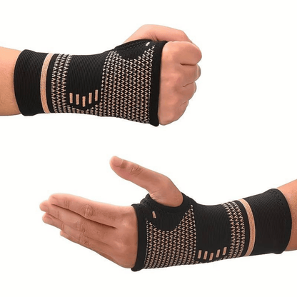 Handledsstöd med kompression och kopparfiber för vardagligt stöd