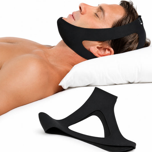 Mentonnière ajustable anti-ronflement pour un meilleur soutien du sommeil.