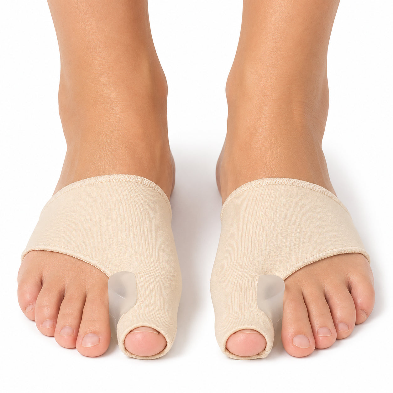Soutien pour hallux valgus avec écarteur d'orteils intégré qui aide à redresser le gros orteil, réduit les frottements et apporte plus de confort.