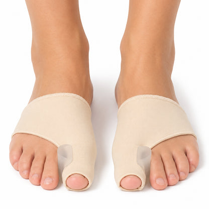 Soutien pour hallux valgus avec écarteur d'orteils intégré qui aide à redresser le gros orteil, réduit les frottements et apporte plus de confort.