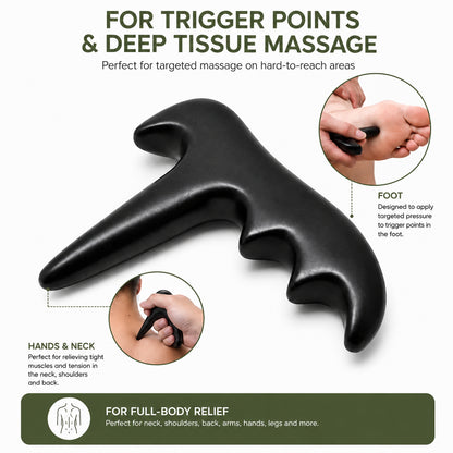 Outil de massage pour points de tension et massage des tissus profonds utilisé pour soulager les tensions dans la nuque, le dos, les mains et les pieds.