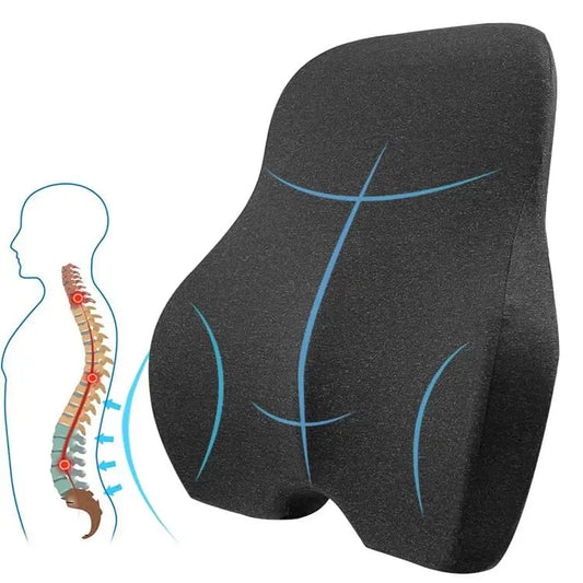 Ryggstödskudde med ergonomisk form för ländryggsstöd