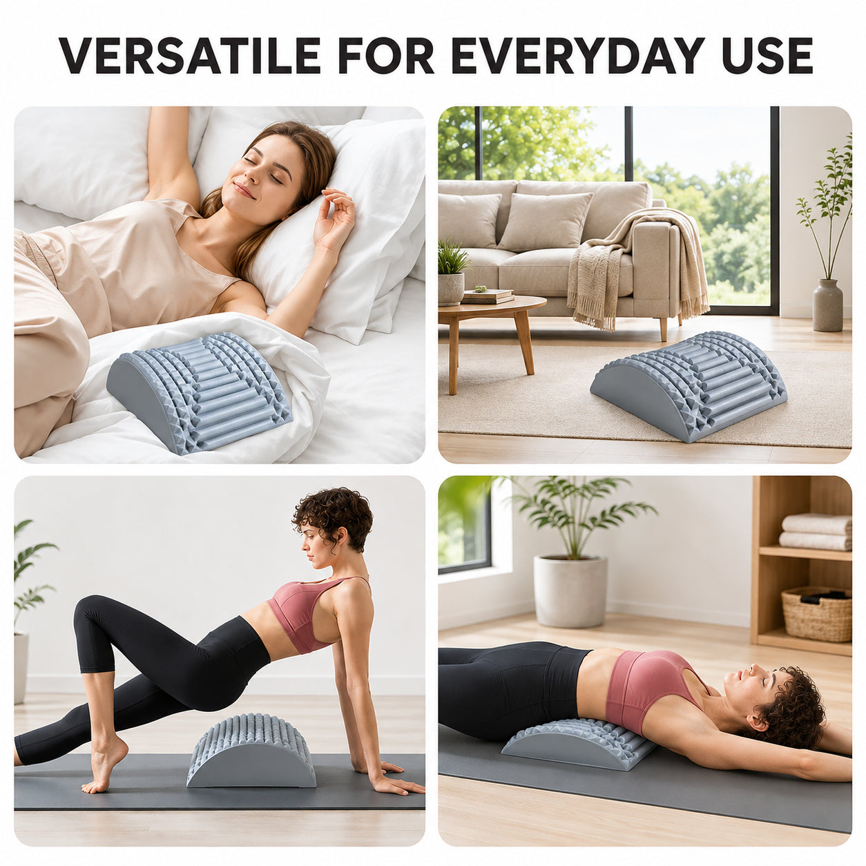 Tendeur de dos pour une utilisation quotidienne à la maison et sur le tapis d'entraînement pour un étirement et une relaxation confortables.