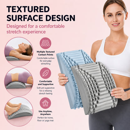 Tendeur dorsal avec surface structurée et plusieurs points de contact pour un étirement et une relaxation confortables.