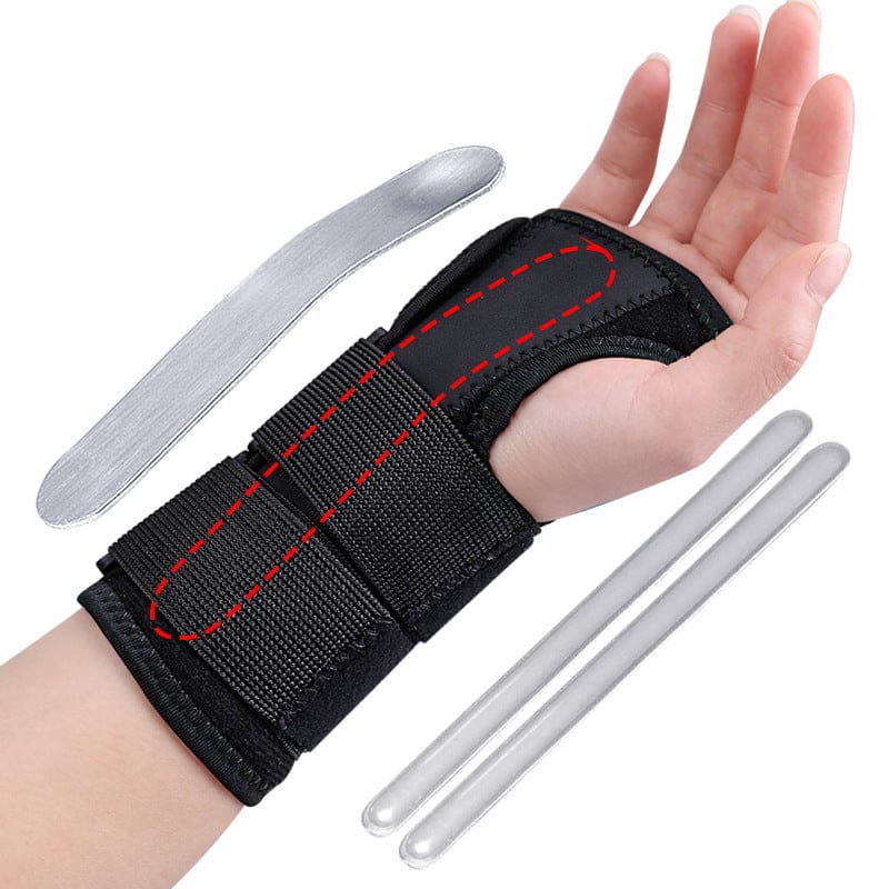 Handledsbandage som bärs på handen för stabilt stöd