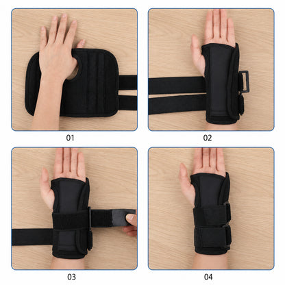 Guide étape par étape pour mettre le bandage de poignet stable.