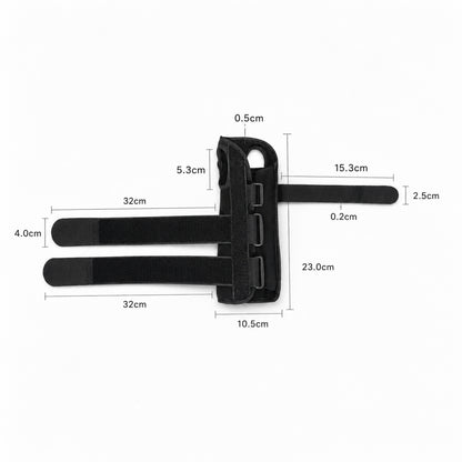 Guide des tailles avec mesures pour attelle de poignet stable noire.