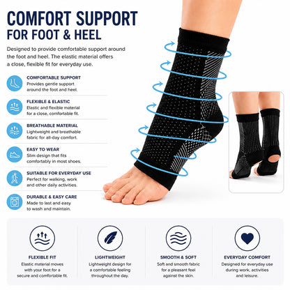 Soutien du pied et du talon avec un ajustement élastique et souple pour un soutien confortable au quotidien et pendant l'activité.