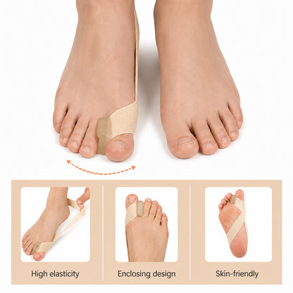 Écarteur d'orteils pour hallux valgus avec bande de correction élastique qui aide à redresser le gros orteil et à réduire la pression sur l'articulation du gros orteil.