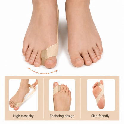 Écarteur d'orteils pour hallux valgus avec bande de correction élastique qui aide à redresser le gros orteil et à réduire la pression sur l'articulation du gros orteil.