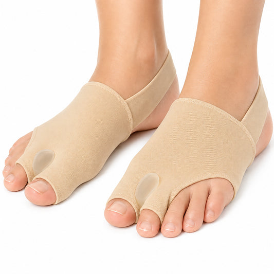Séparateur d’orteils pour hallux valgus, séparant le gros orteil de l’orteil adjacent et offrant un soutien ciblé.