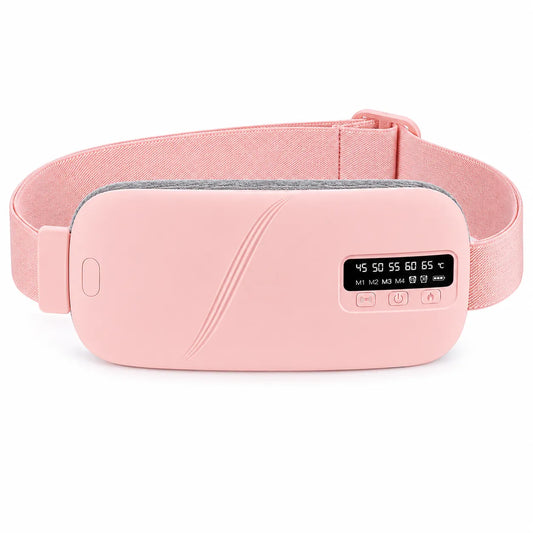 Ceinture menstruelle chauffante sur fond blanc